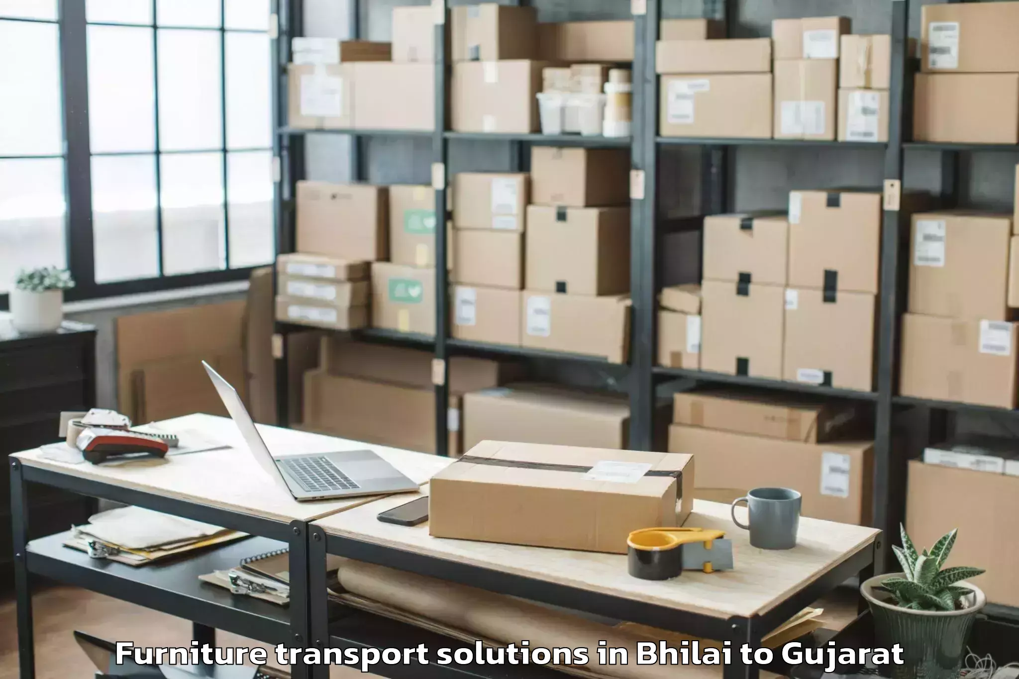 Easy Bhilai to Lakhatar Furniture Transport Solutions Booking